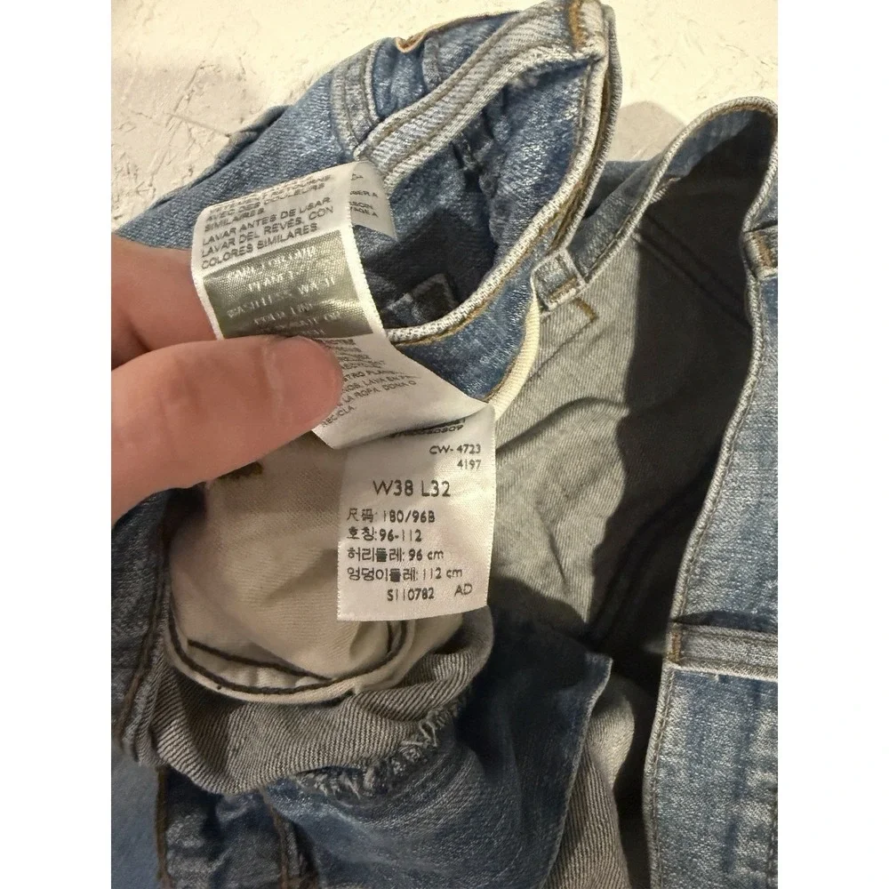 Signature Levis Levi Strauss Jeans Mens 38x32 Blue Low Bootcut Cowboy Rodeo‎